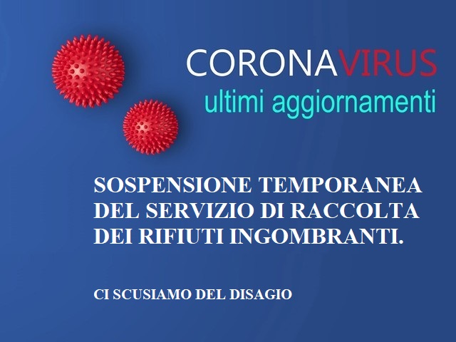 Sospensione temporanea del servizio di raccolta dei rifiuti ingombranti