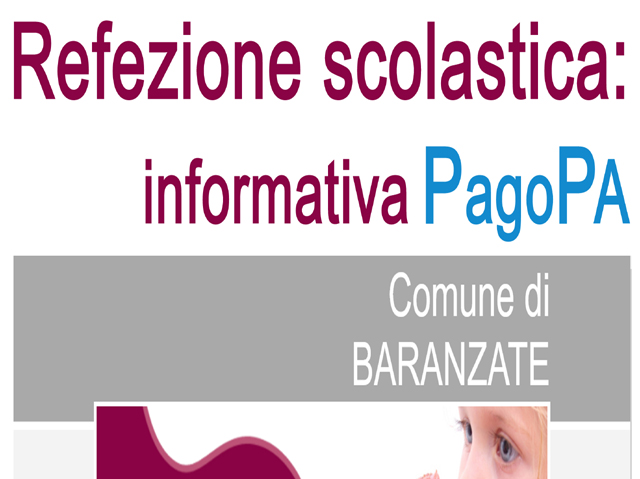 Refezione Scolastica: informativa PagoPA